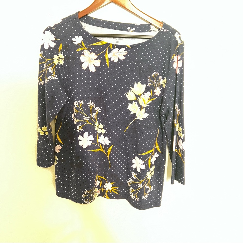 Croft & Barrow Navy Floral Blouse
